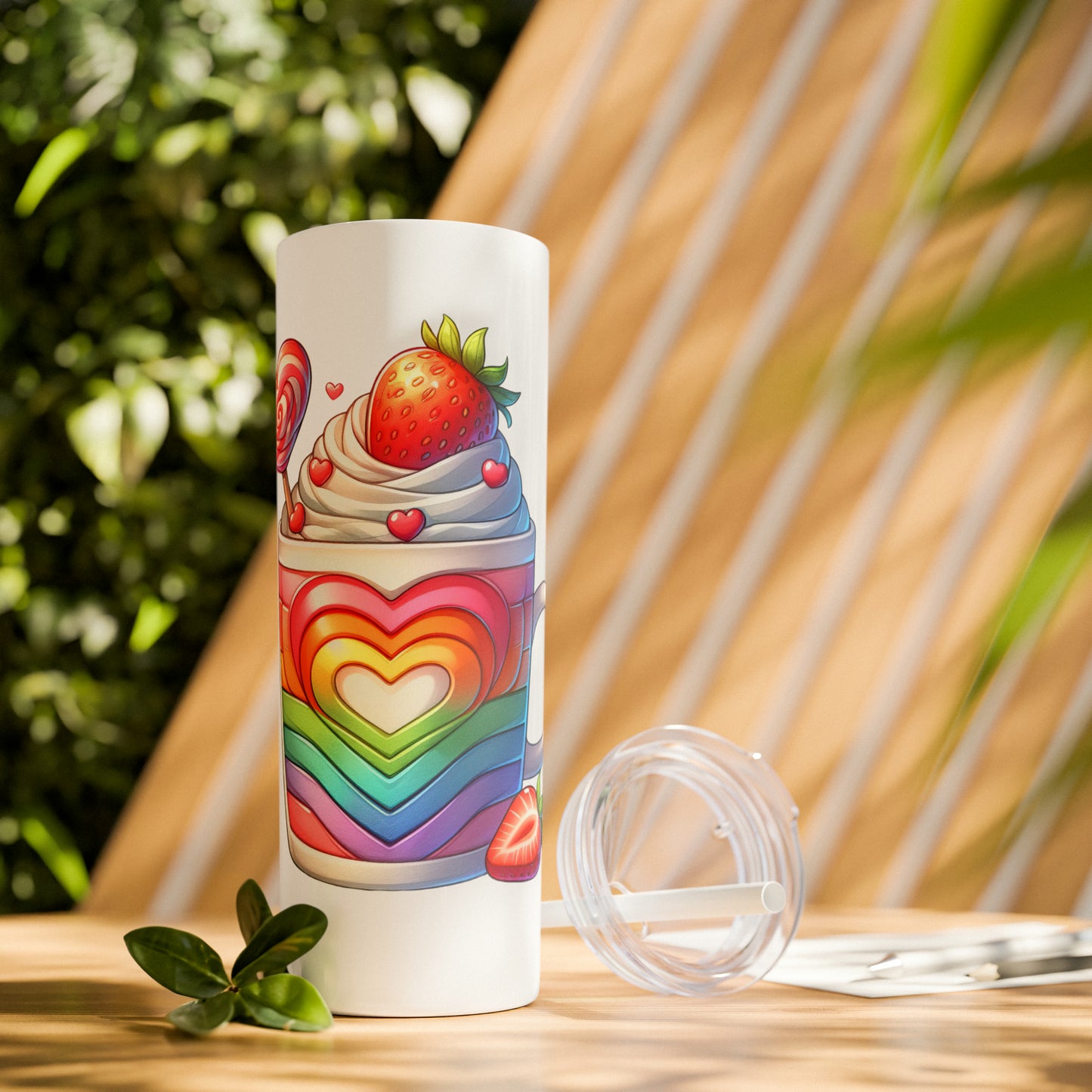 Rainbow Bliss Delight Tumbler with Straw, 20oz