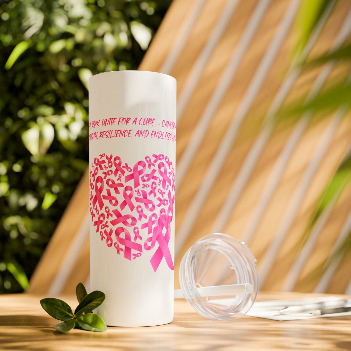 π Cancer Awareness Tumbler with Straw, 20oz