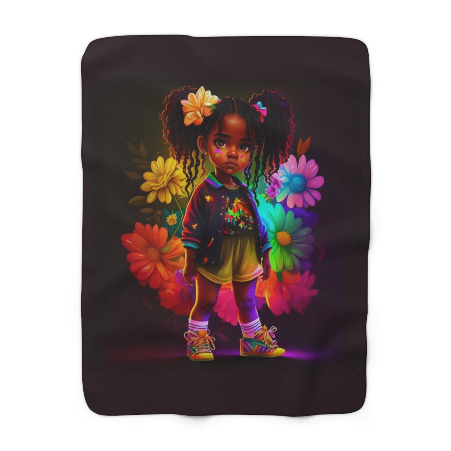 Melanin Girl Blossom Beauty Blanket