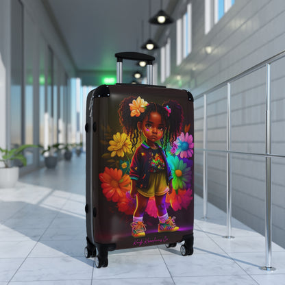 Melanin Girl Blossom Beauty Suitcase