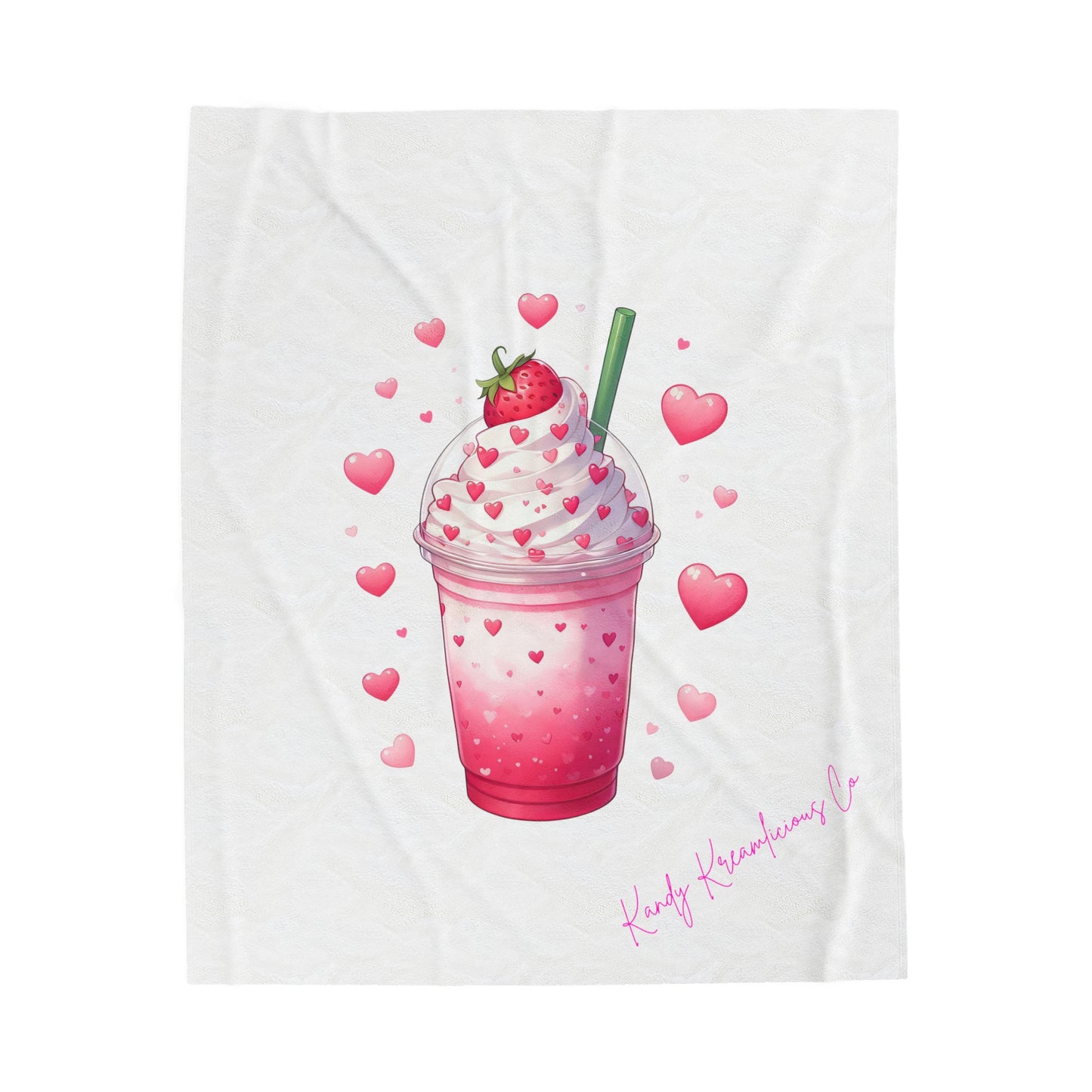 Strawberrylicious Latte Plush Blanket
