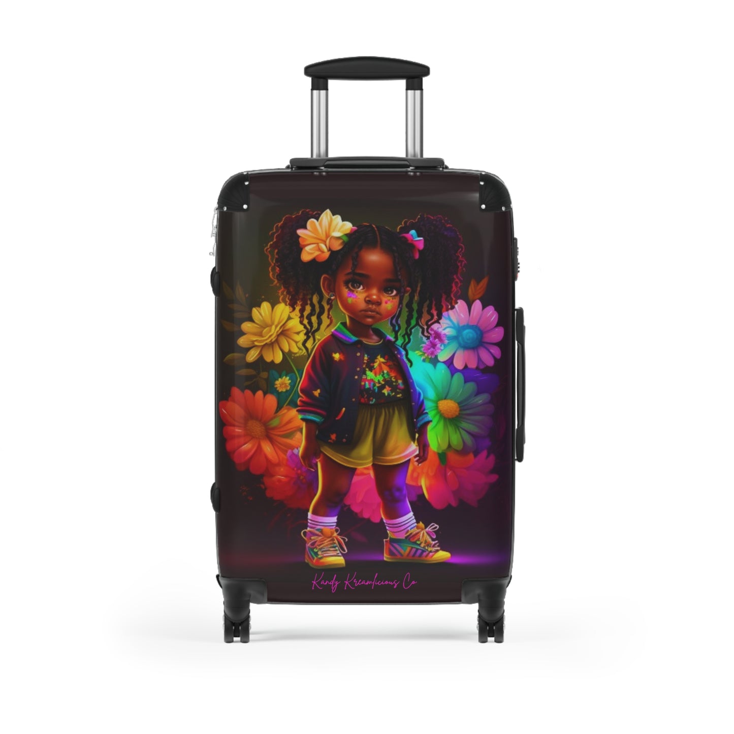 Melanin Girl Blossom Beauty Suitcase