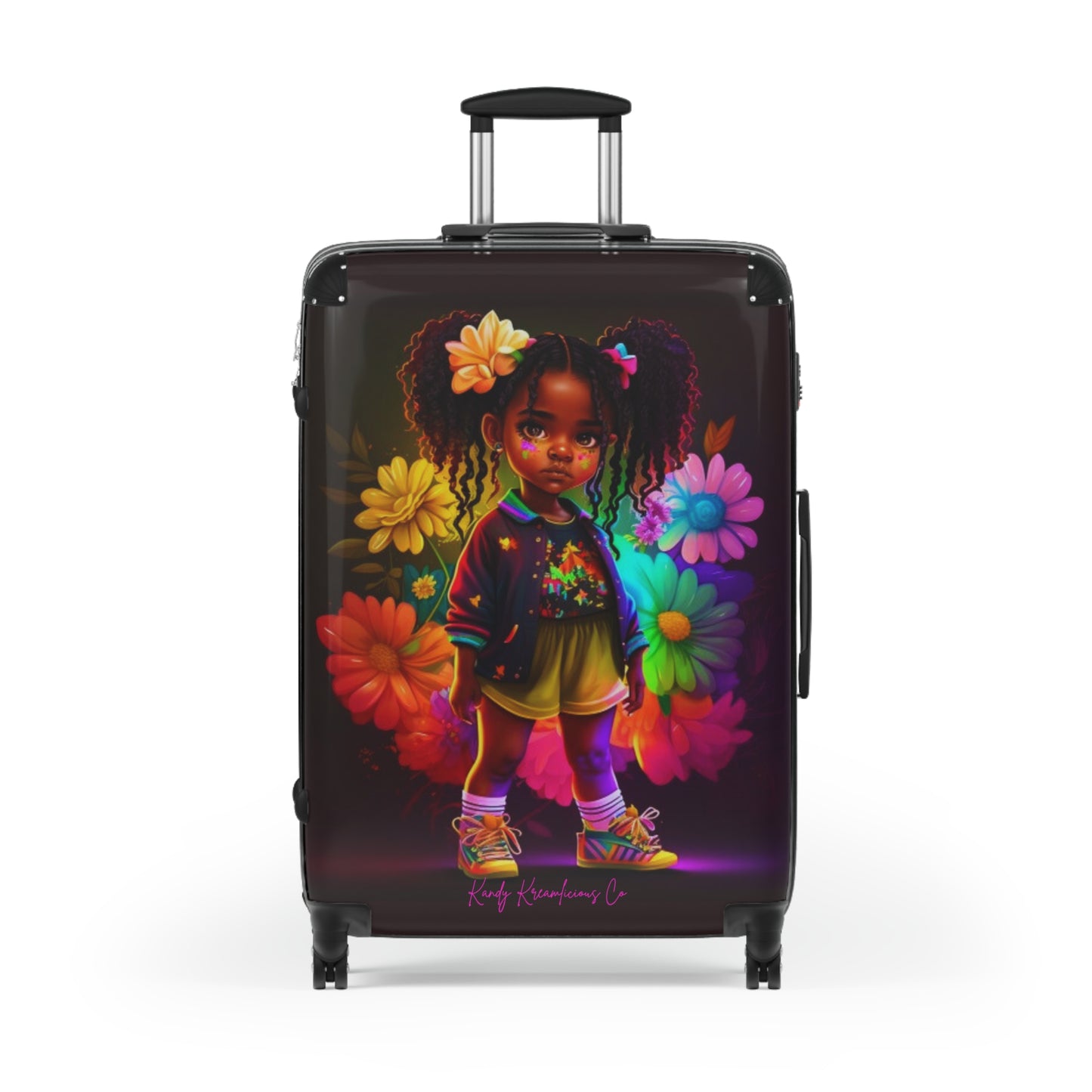 Melanin Girl Blossom Beauty Suitcase