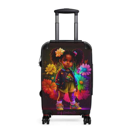 Melanin Girl Blossom Beauty Suitcase