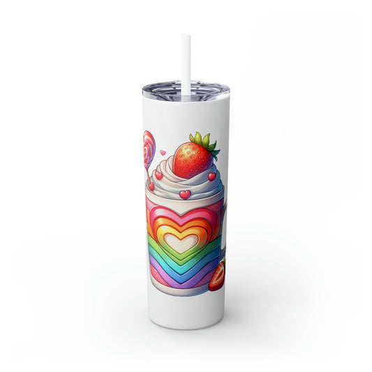 Rainbow Bliss Delight Tumbler with Straw, 20oz