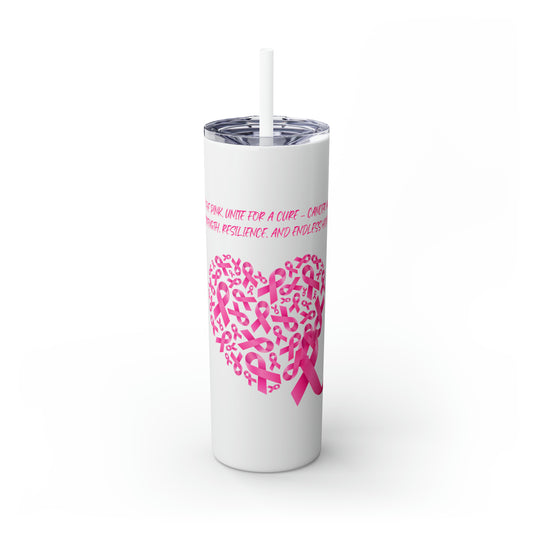 🎀 Cancer Awareness Tumbler with Straw, 20oz