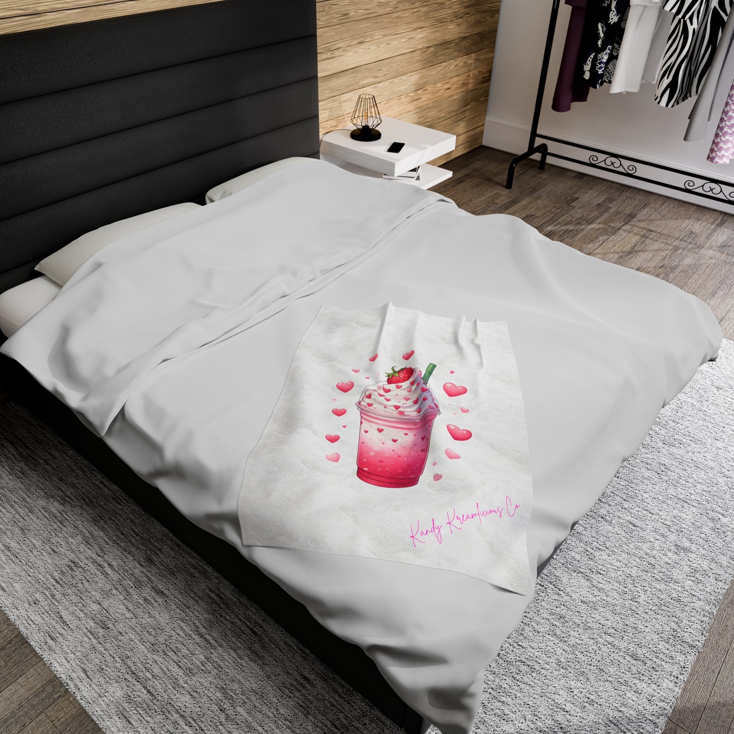 Strawberrylicious Latte Plush Blanket